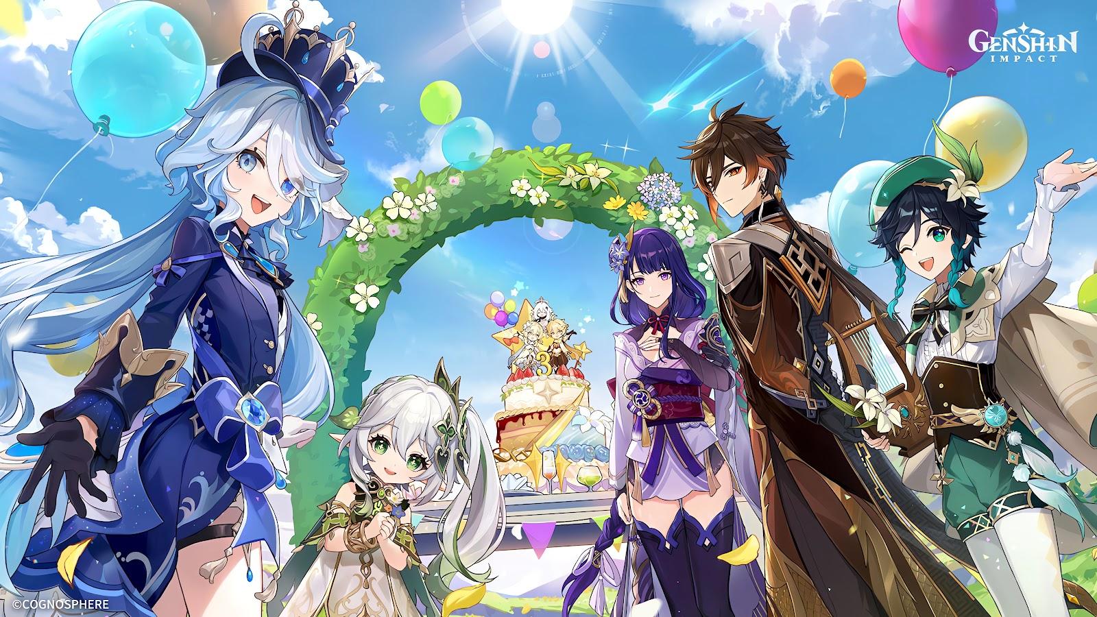 Genshin Impact 3rd Anniversary Official 4K Wallpaper