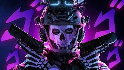 Neon Purple Simon "Ghost" Riley JoJo Style 4K Wallpaper