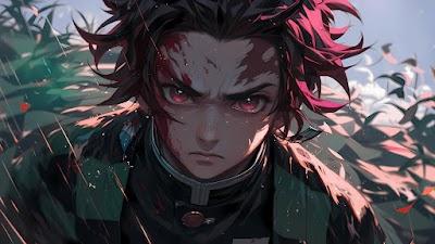 Tanjiro Kamado Battle Intense Face - Demon Slayer 4K Wallpaper